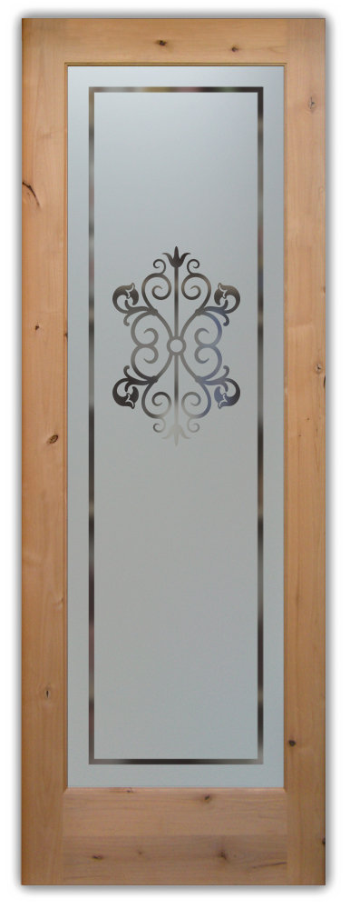 frosted glass pantry door iron