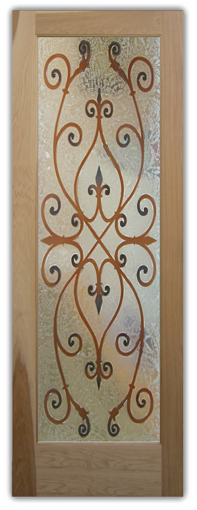 art glass doors ironwork corazones