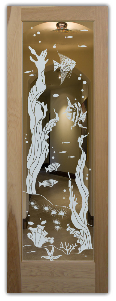 interior glass doors frosted fish