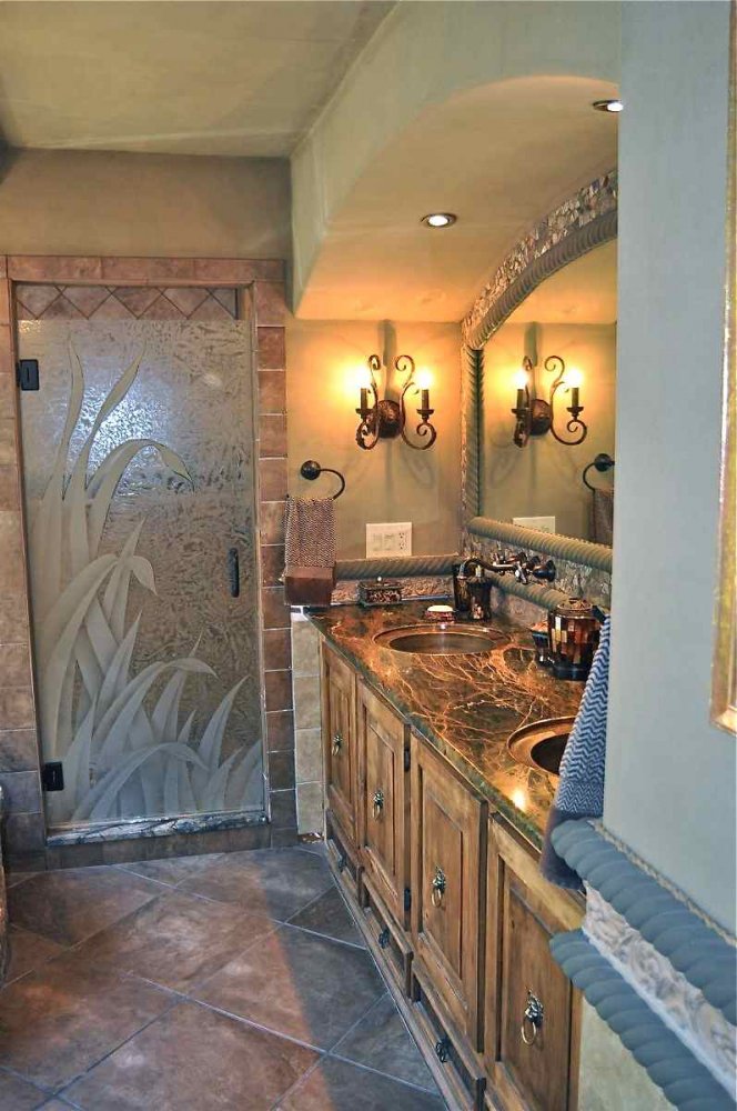 Frameless frosted glass shower door design Reeds