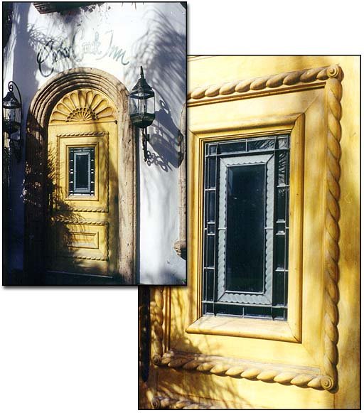 Spanish-Style Wood Door with Ironwork