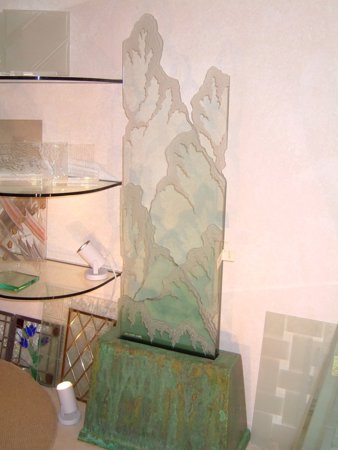 Sculpture with Frosted Glass Abstract Jagged Peaks Design by Sans Soucie