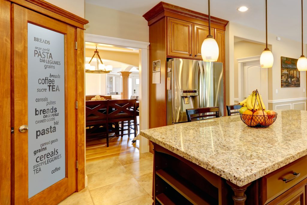 Pantry Goods a Semi-Private 1D Negative Frosted Glass Pantry Door Typography Traditional Style Sans Soucie
