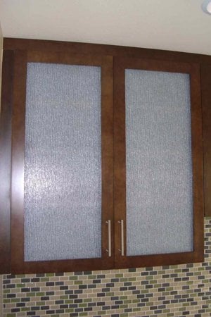 Cabinet Glass with a sandblast Frosted Glass Patterns Design Custom-Designed Decorative Etched Glass