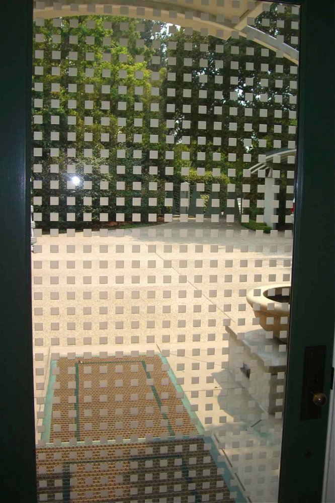 Sandblast etched glass, decorative glass