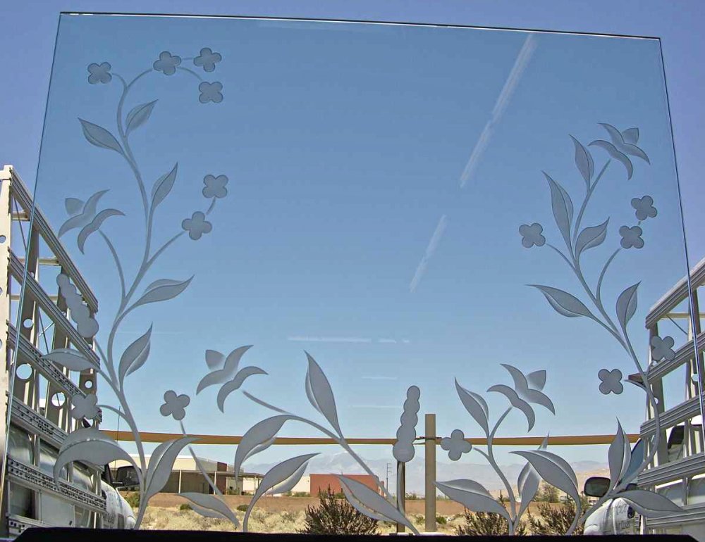 etched glass mirror abstract