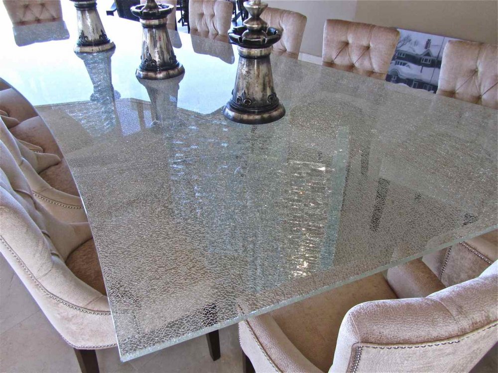 Broken glass dining table discount