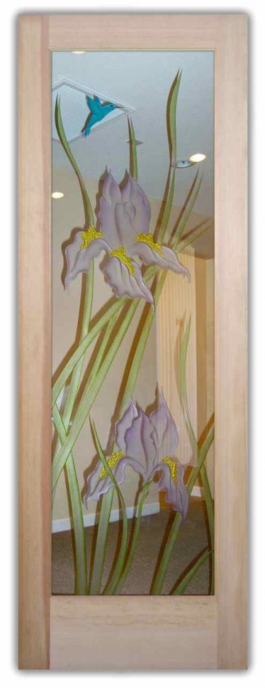 Clear Glass with Frosted Accent
Iris Hummingbird 3D Painted Design