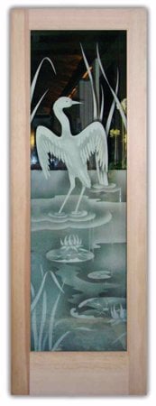 Interior Door with sandblast Frosted Glass Design Art Glass Featuring Sandblast Etched Glass by Sans Soucie