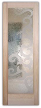 Interior Door with a Frosted Glass Seville Traditional Design for Semi-Private by Sans Soucie Art Glass