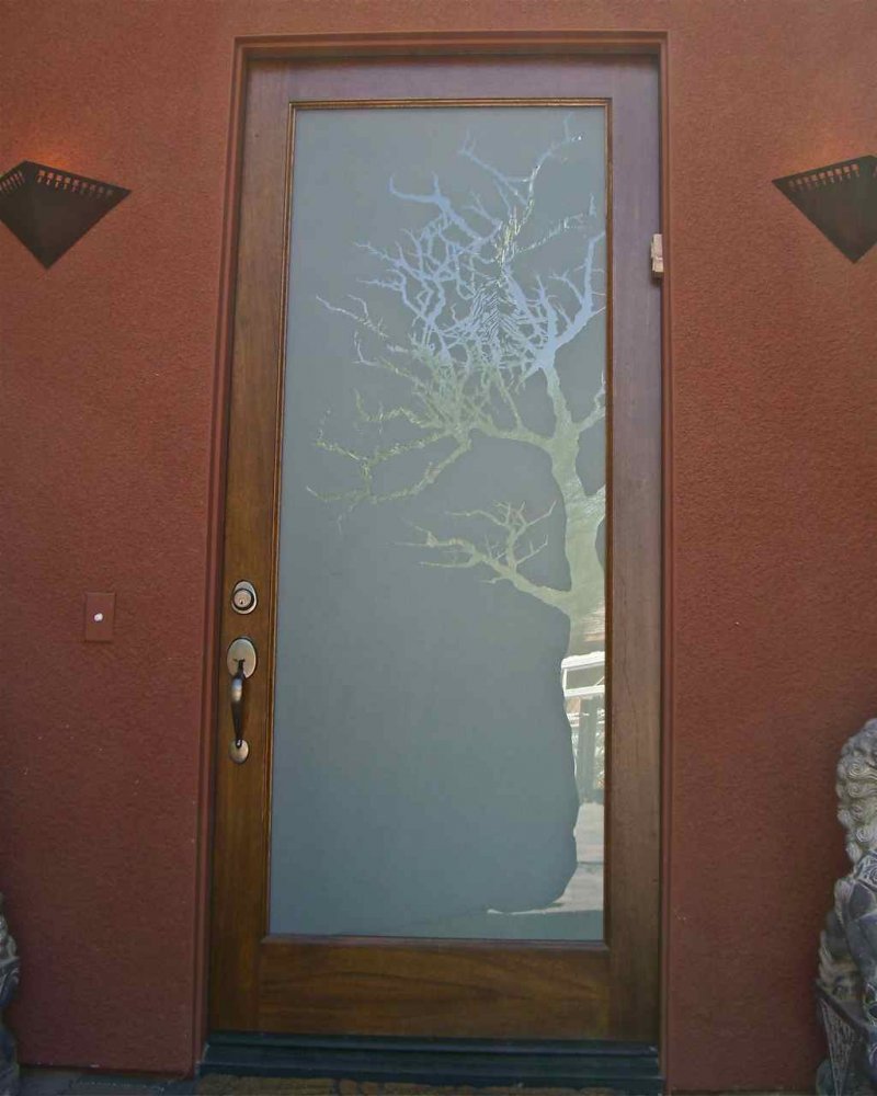 front doors with glass etched tropical Positive front doors with glass etched tropical