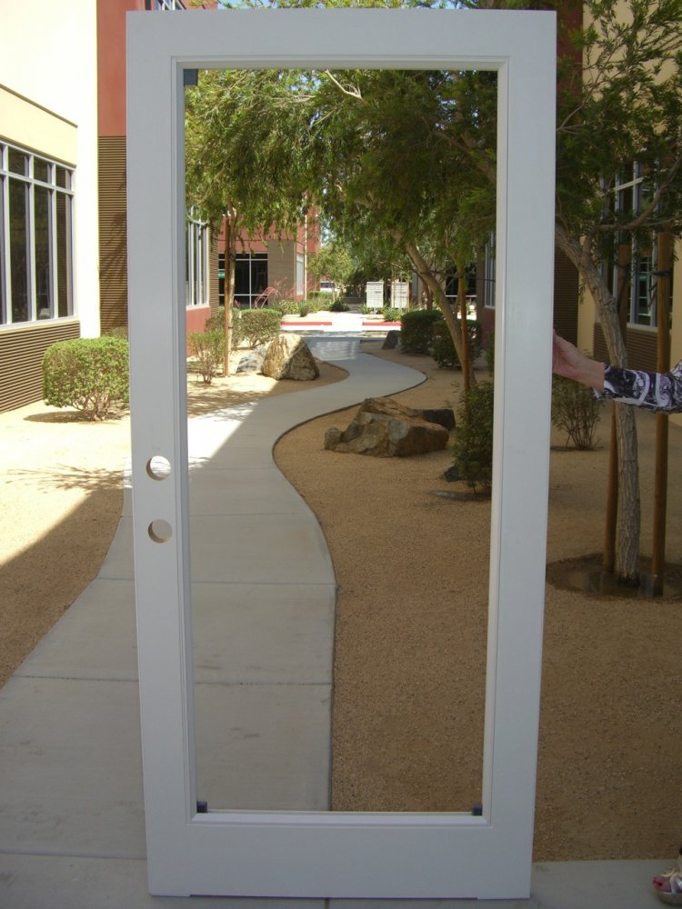 White fiberglass front door frame