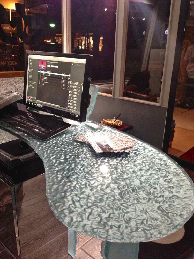 Bespoke glass countertop.