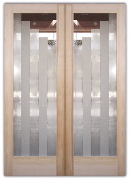 Interior Door with Frosted Glass Geometric Towers Design by Sans Soucie