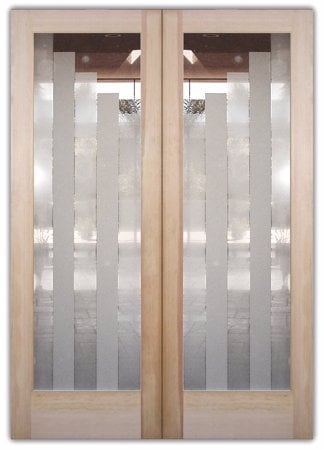 Interior Door with Frosted Glass Geometric Towers Design by Sans Soucie