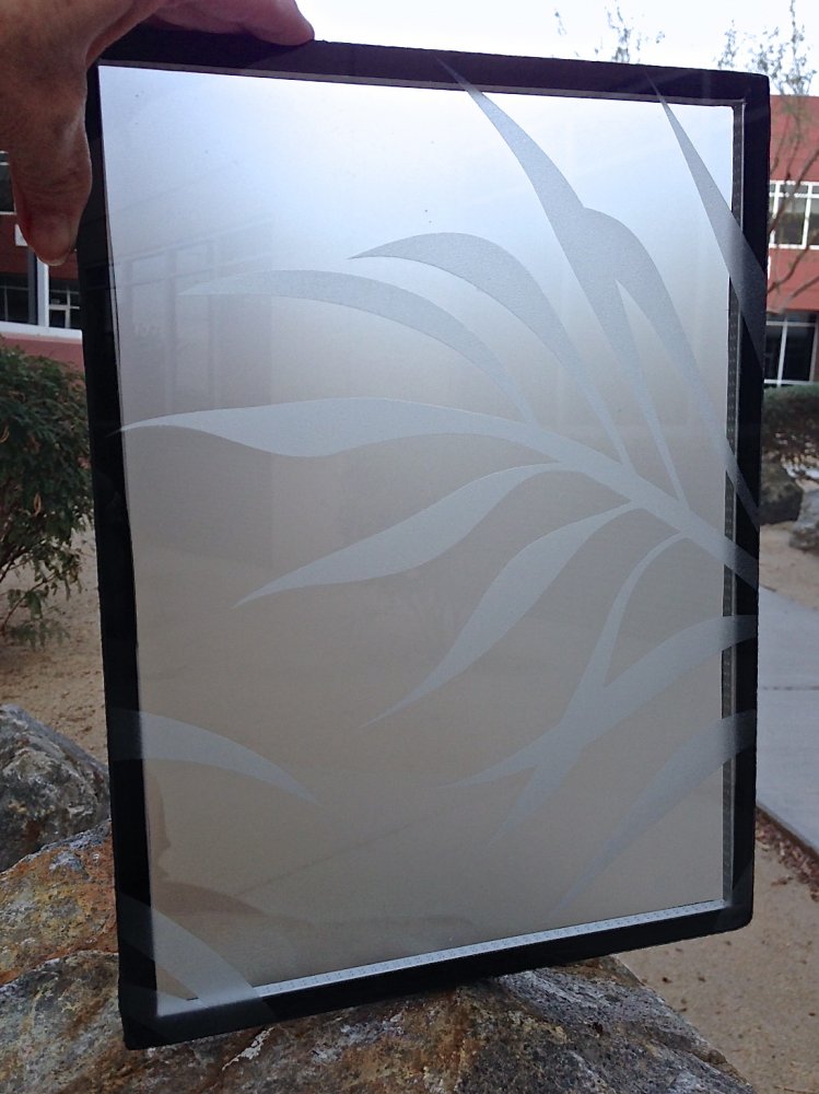 Banana Leaves 3D Private Sans Soucie glass entry doors etched tropical banana leaves