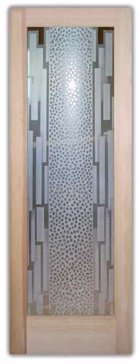 Front Door with Frosted Glass Wildlife Cheetah Bars Design by Sans Soucie