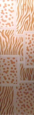 Door Glass Insert featuring a Frosted Glass Wildlife Design Sandblast Etched Glass Cheetah Zebra Pattern Design by Sans Soucie
