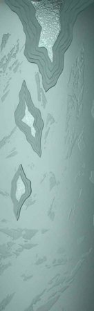 Interior Glass Insert showcasing a Frosted Glass Abstract Design with Sandblast Etched Glass Art by Sans Soucie Glacier Design