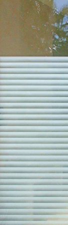 Door Glass Insert with a Frosted Glass Louvres Geometric Design for Semi-Private by Sans Soucie Art Glass