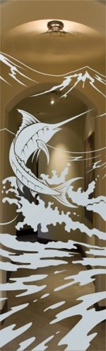 Glass Entry Doors Etched Tropical Fish Sans Soucie Glass Entry Doors Etched Tropical Fish Sans Soucie