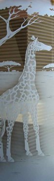 Entry Insert with Frosted Glass African Giraffe Design by Sans Soucie