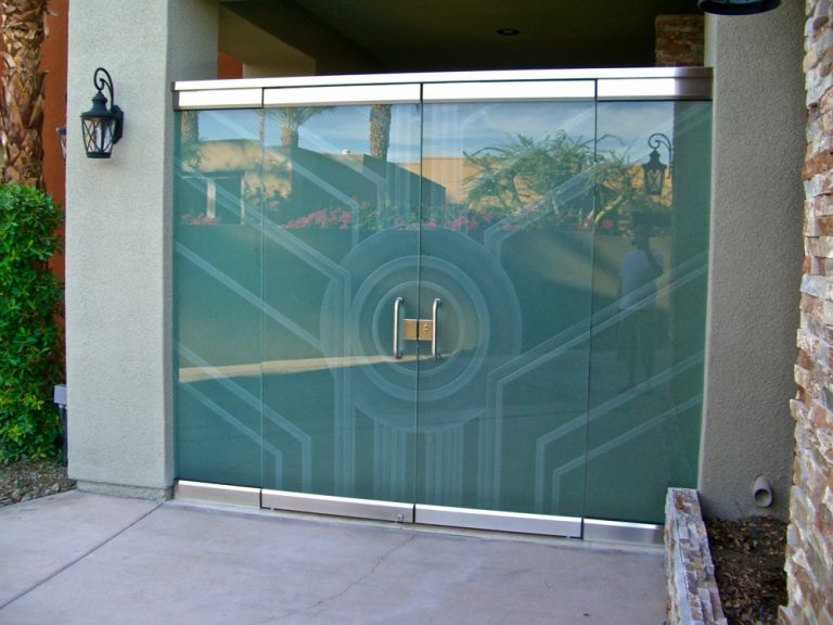 All Glass front doors frameless glass entry with sun odyssey design by sans soucie art glass Modern Geometric Decor