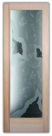 Interior Door with Frosted Glass Abstract Glacier II Design by Sans Soucie