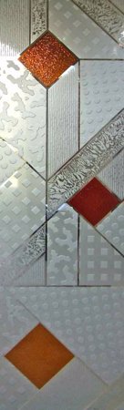 Door Glass Insert featuring Frosted Glass Design Etched Glass by Sans Soucie Art Glass with Custom Geometric Design Matrix