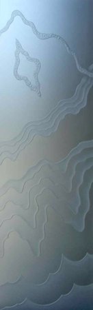 Interior Glass Insert with a Frosted Glass Rugged Retreat No GC Abstract Design for Private by Sans Soucie Art Glass
