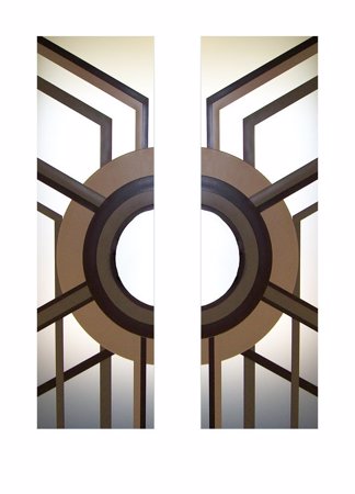 Interior Glass Insert with Frosted Glass Geometric Sun Odyssey V Design by Sans Soucie