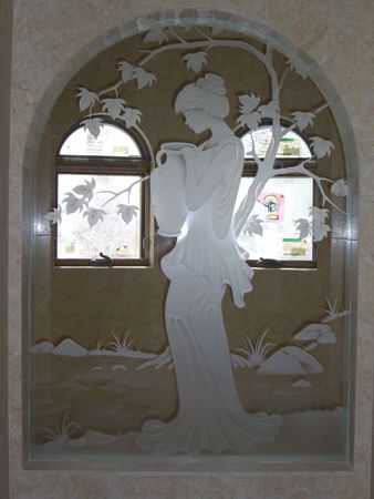 Window with sandblast Frosted Glass Design Art Glass Featuring Sandblast Etched Glass by Sans Soucie