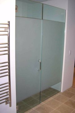 Shower Enclosure with Frosted Glass Plain Solid Frosted Glass Solid Frosted Glass (no art) Design by Sans Soucie
