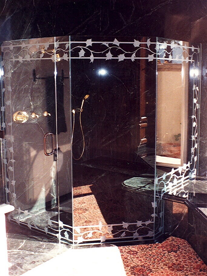 Sleek neo-angle shower alcove