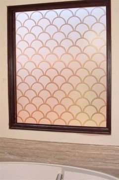 Window with Frosted Glass Patterns Spanish Tiles Design by Sans Soucie