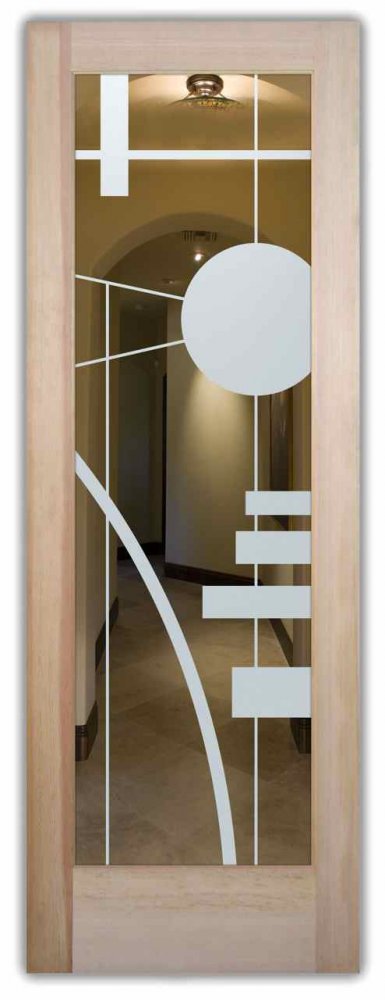 Interval Interior Doors with Glass Etching Art Deco Design