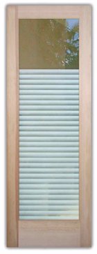 Front Door with a Frosted Glass Louvres Geometric Design for Semi-Private by Sans Soucie Art Glass