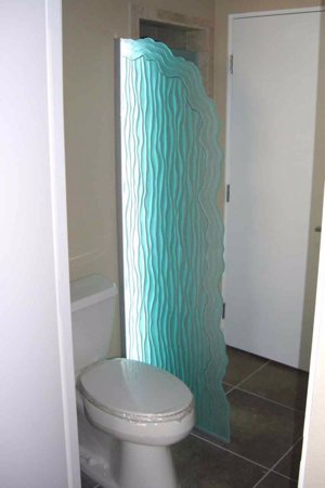 Edge Lit Glass with a Frosted Glass Shoreline Kerven Patterns Design for Private by Sans Soucie Art Glass