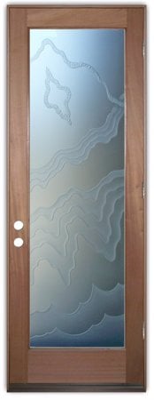 Front Door with a Frosted Glass Rugged Retreat No GC Abstract Design for Private by Sans Soucie Art Glass