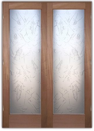 Interior Door with Frosted Glass Patterns Spatter Large Design by Sans Soucie