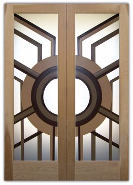 Interior Door with Frosted Glass Geometric Sun Odyssey V Design by Sans Soucie