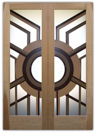 Interior Door with Frosted Glass Geometric Sun Odyssey V Design by Sans Soucie