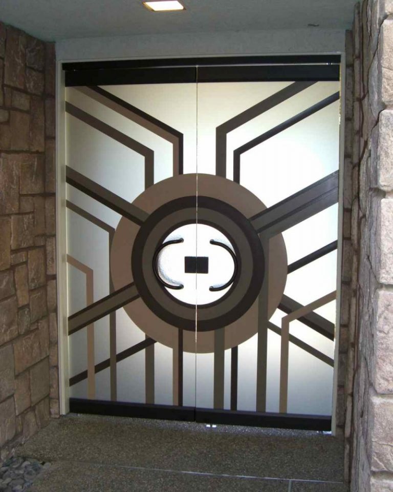 Sun Odyssey V Glass Effect Private 3D Enhanced Painted Frosted Glass Finish Frameless Entry Exterior Glass Door Modern Decor Sans Soucie
