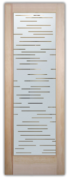 Interior Door with Frosted Glass Geometric Finer Lines Design by Sans Soucie