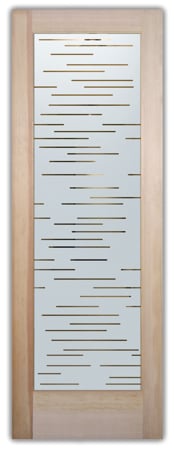 Interior Door with Frosted Glass Geometric Finer Lines Design by Sans Soucie