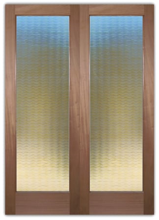 Front Door with a sandblast Frosted Glass Patterns Design Custom-Designed Decorative Etched Glass