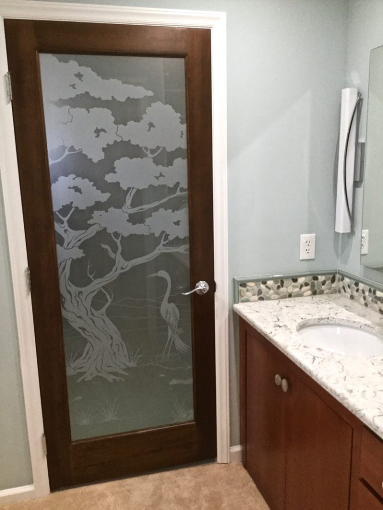 Best bathroom door with frosted glass for privacy