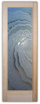 Custom-Designed Decorative Interior Prehung Door or Interior Slab Door with Sandblast Etched Glass by Sans Soucie Art Glass Handcrafted by Glass Artists