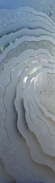Custom-Designed Decorative Interior with Sandblast Etched Glass by Sans Soucie Art Glass Handcrafted by Glass Artists