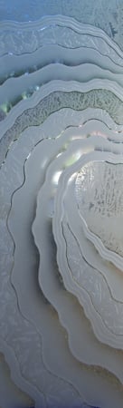 Door Glass Insert with a sandblast Frosted Glass Oceanic Design Custom-Designed Decorative Etched Glass